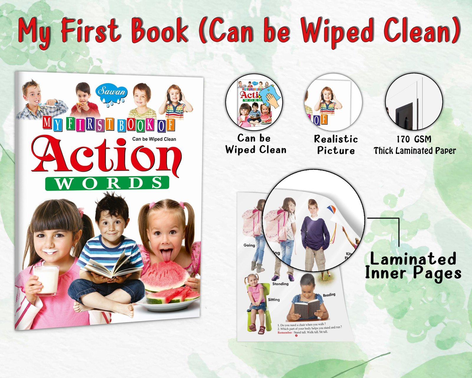 My First Book of Action Words | My First Book (Can be Wiped Clean) - Image 4