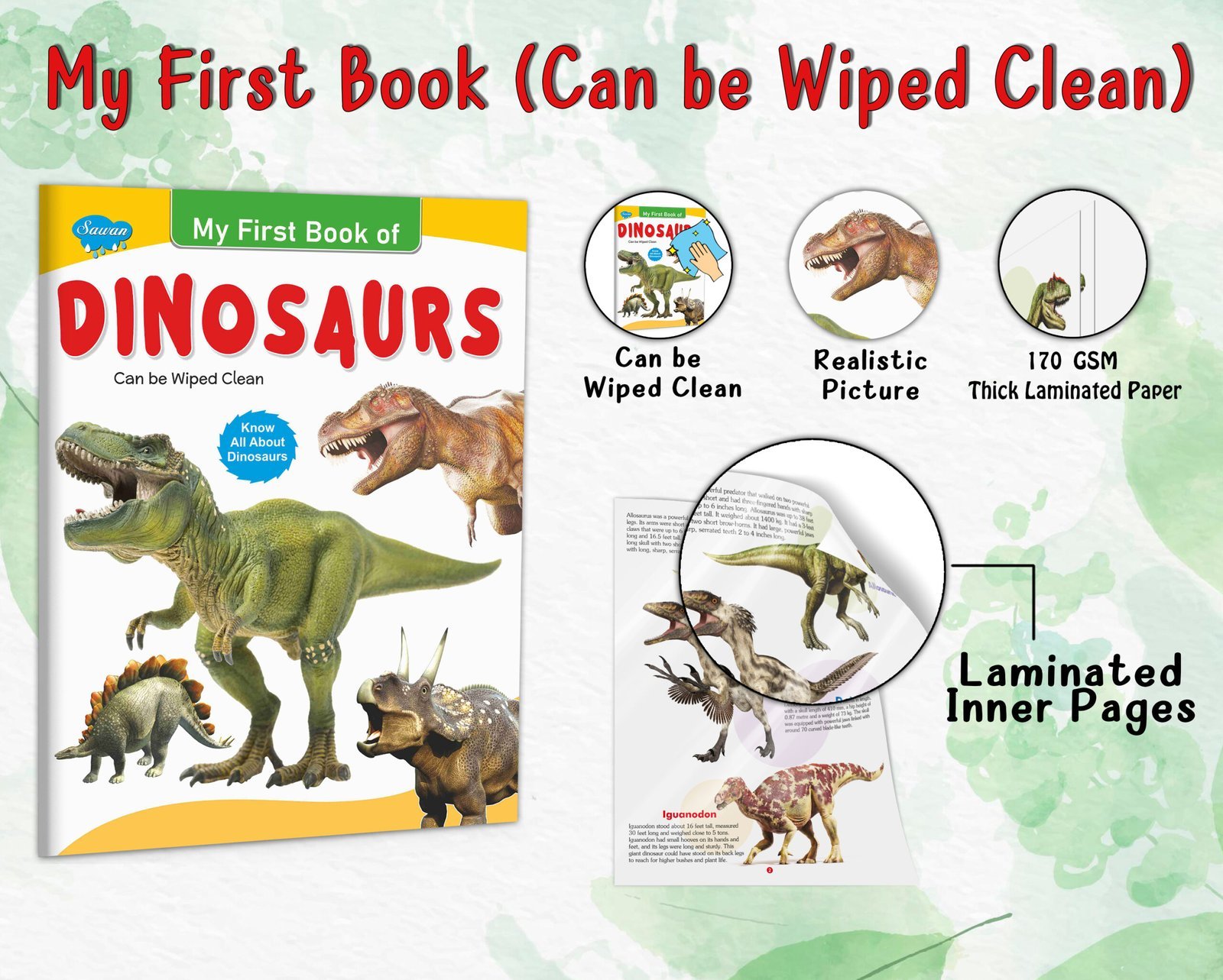 My First Book of Dinosaurs | My First Book (Can be Wiped Clean) - Image 4