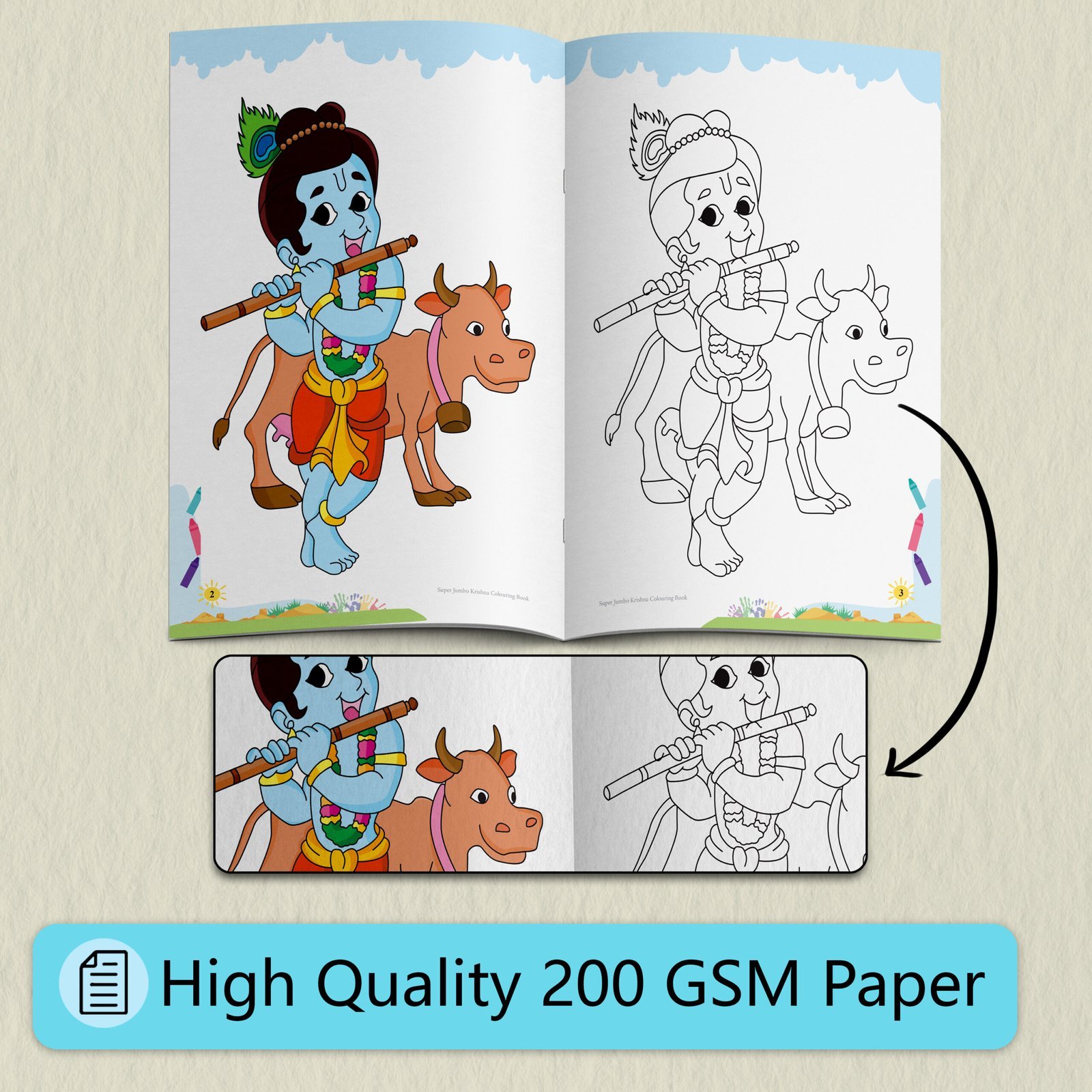Super Jumbo Krishna Colouring Book | Super Jumbo Colouring Book - Image 4