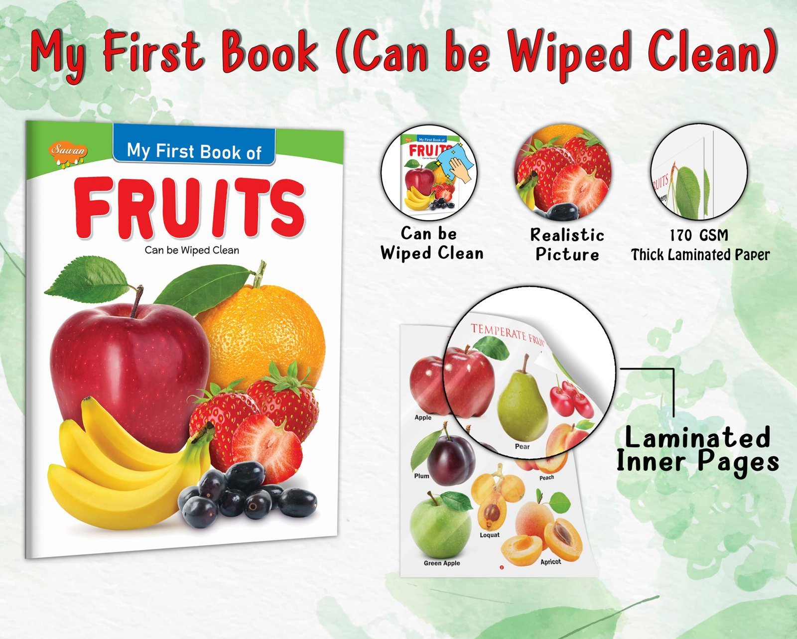 My First Book of Fruits | My First Book (Can be Wiped Clean) - Image 4
