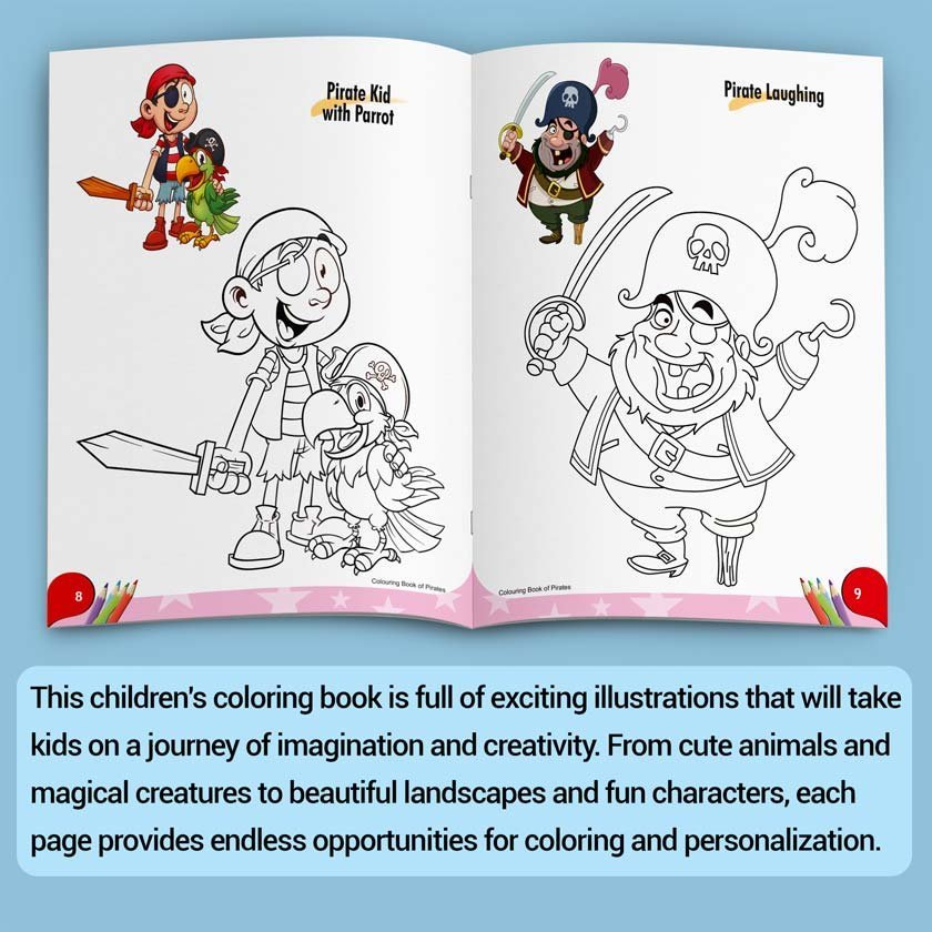 Colouring Book of Pirates | Colouring Books For Children | Kids Colouring Book - Image 9