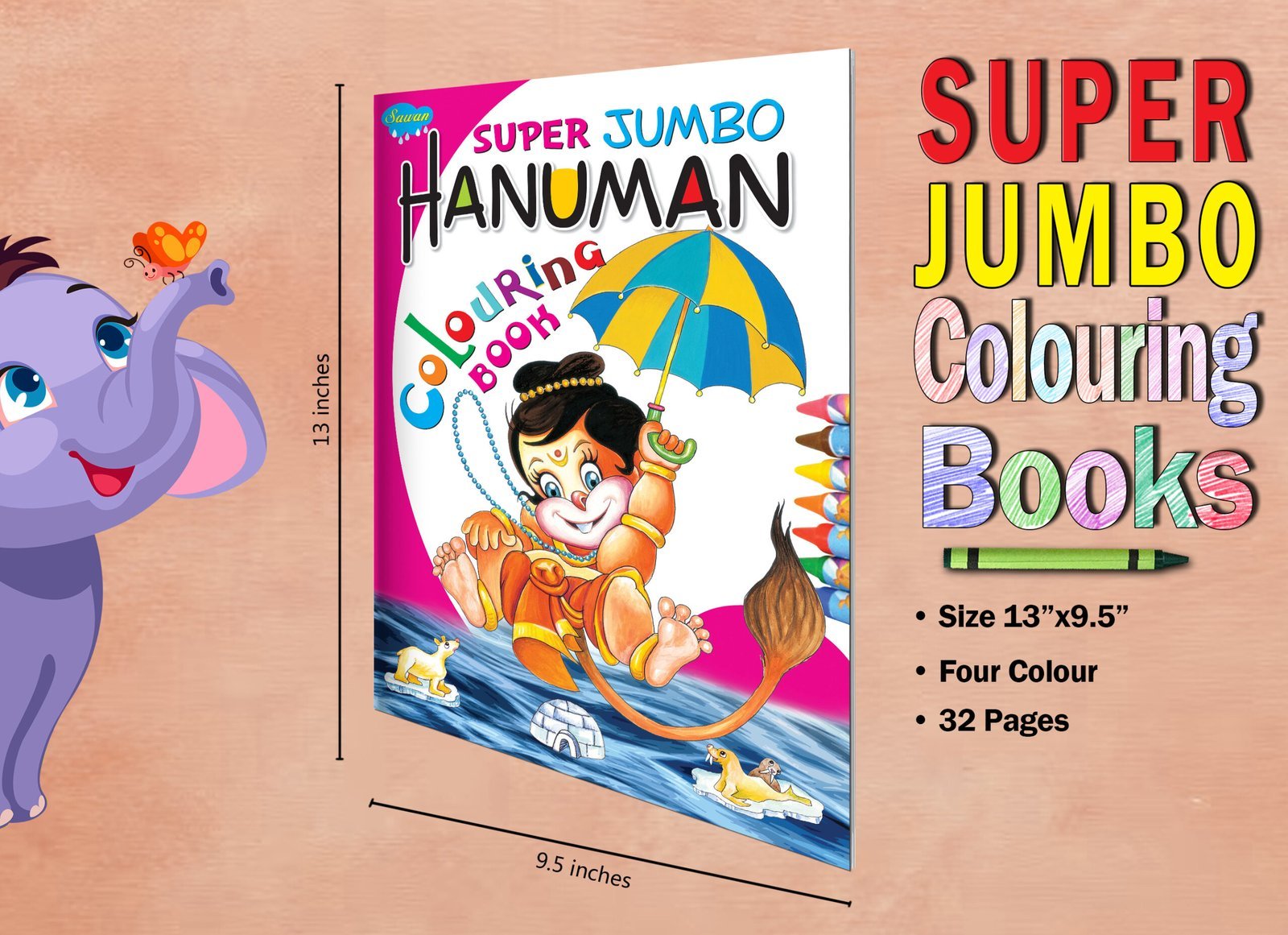 Super Jumbo Hanuman Colouring Book | Super Jumbo Colouring Book - Image 7