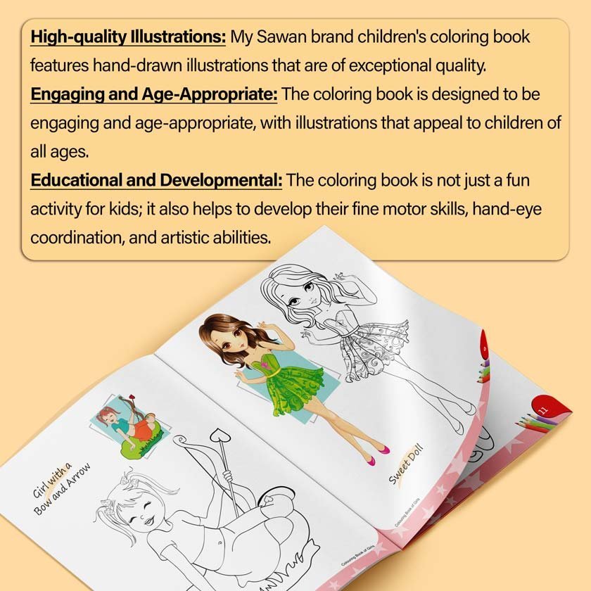 Colouring Book of Girls | Colouring Books For Children | Kids Colouring Book - Image 8