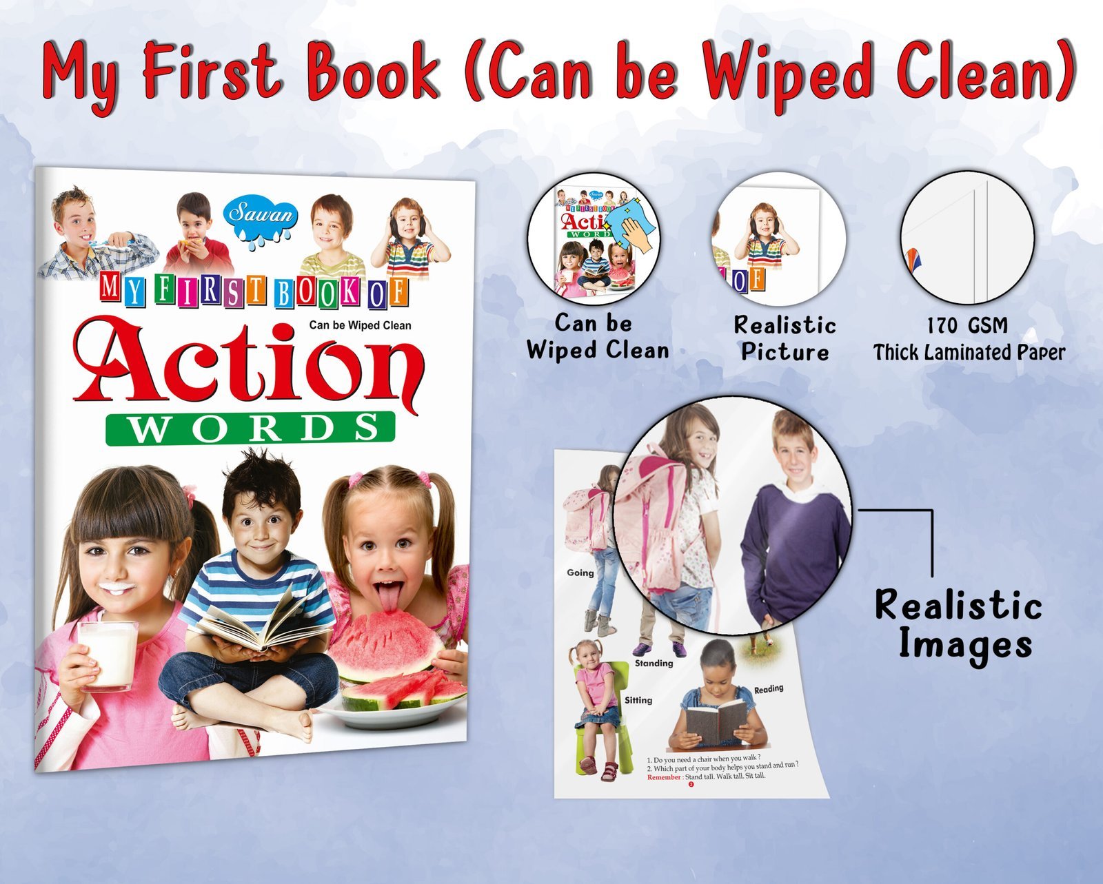 My First Book of Action Words | My First Book (Can be Wiped Clean) - Image 5