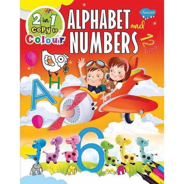 2 In 1 Copy to Colour Alphabet and Numbers