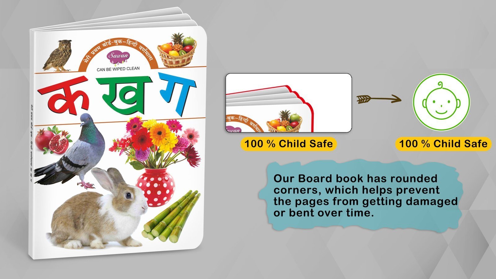 Big Board Book Hindi Varnamala Ka Kha Ga | My First Board Book | Early Learning Picture Book - Image 3