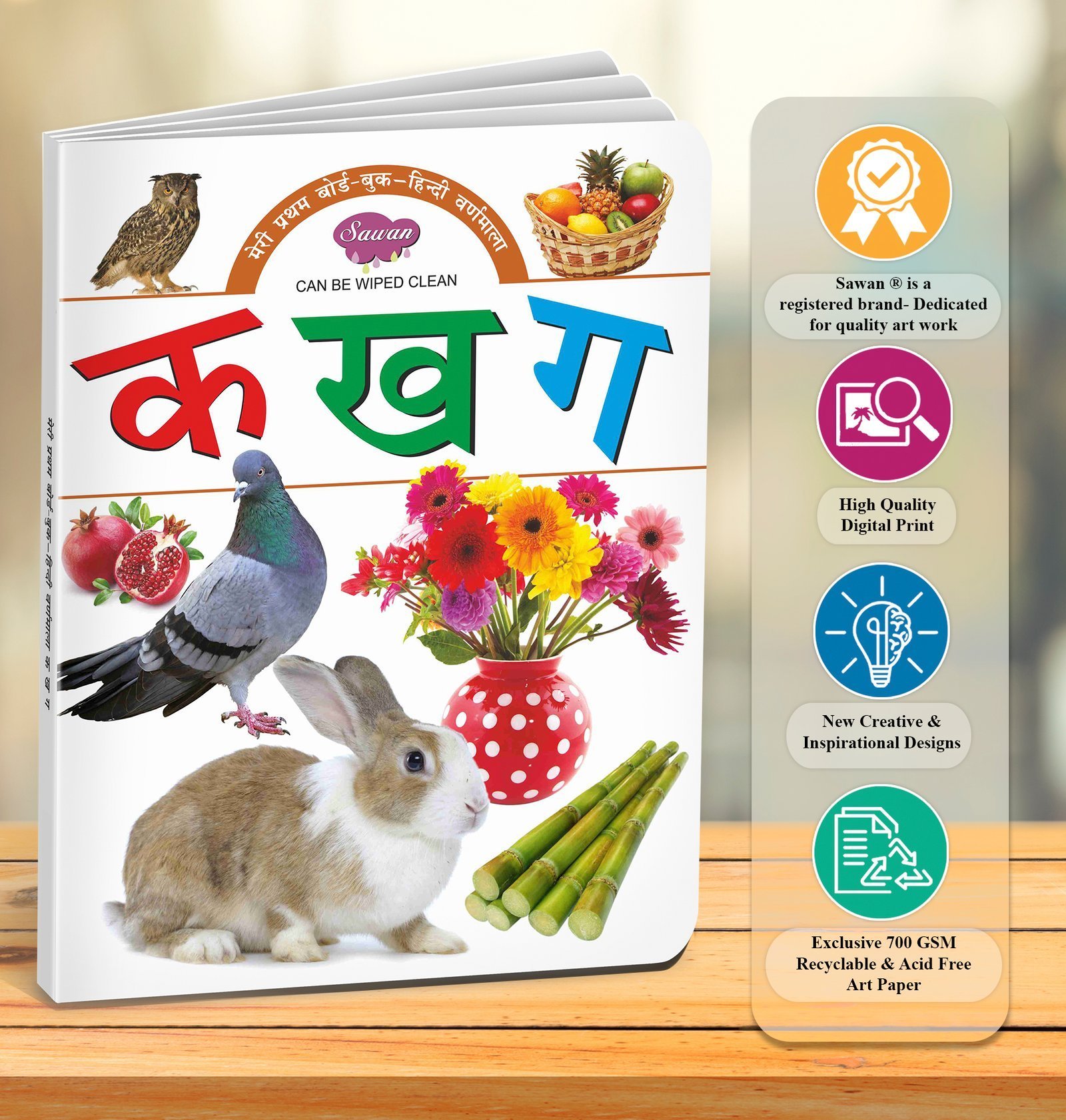 Big Board Book Hindi Varnamala Ka Kha Ga | My First Board Book | Early Learning Picture Book - Image 7