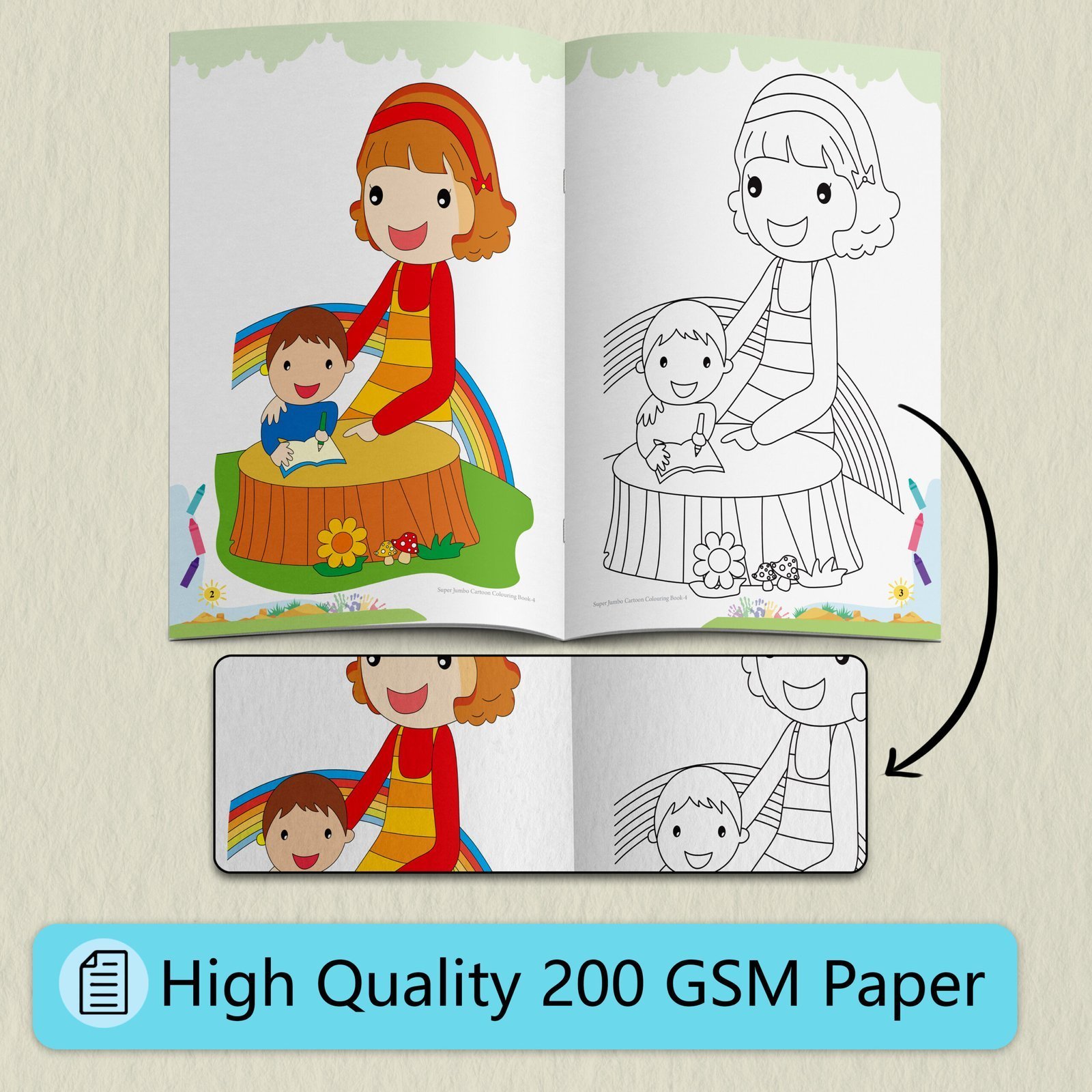 Super Jumbo Cartoon Colouring Book-4 | Super Jumbo Colouring Book - Image 4