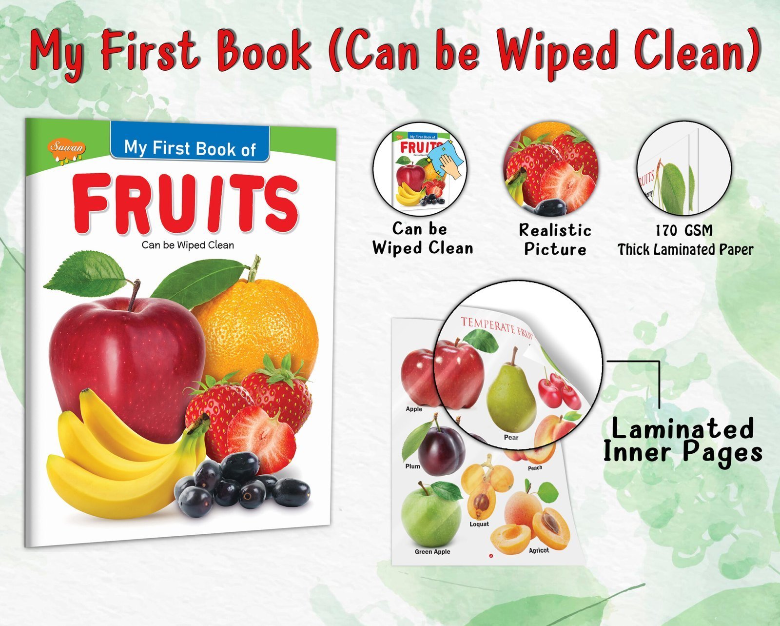 My First Book of Fruits | My First Book (Can be Wiped Clean) - Image 4