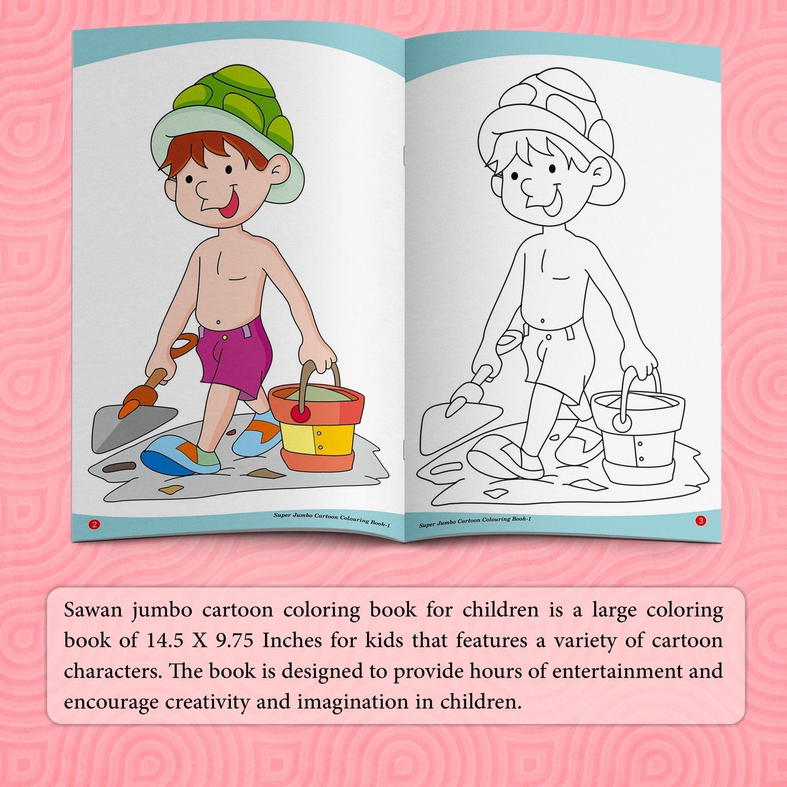 Super Jumbo Cartoon Colouring Book-1 | Super Jumbo Colouring Book - Image 3