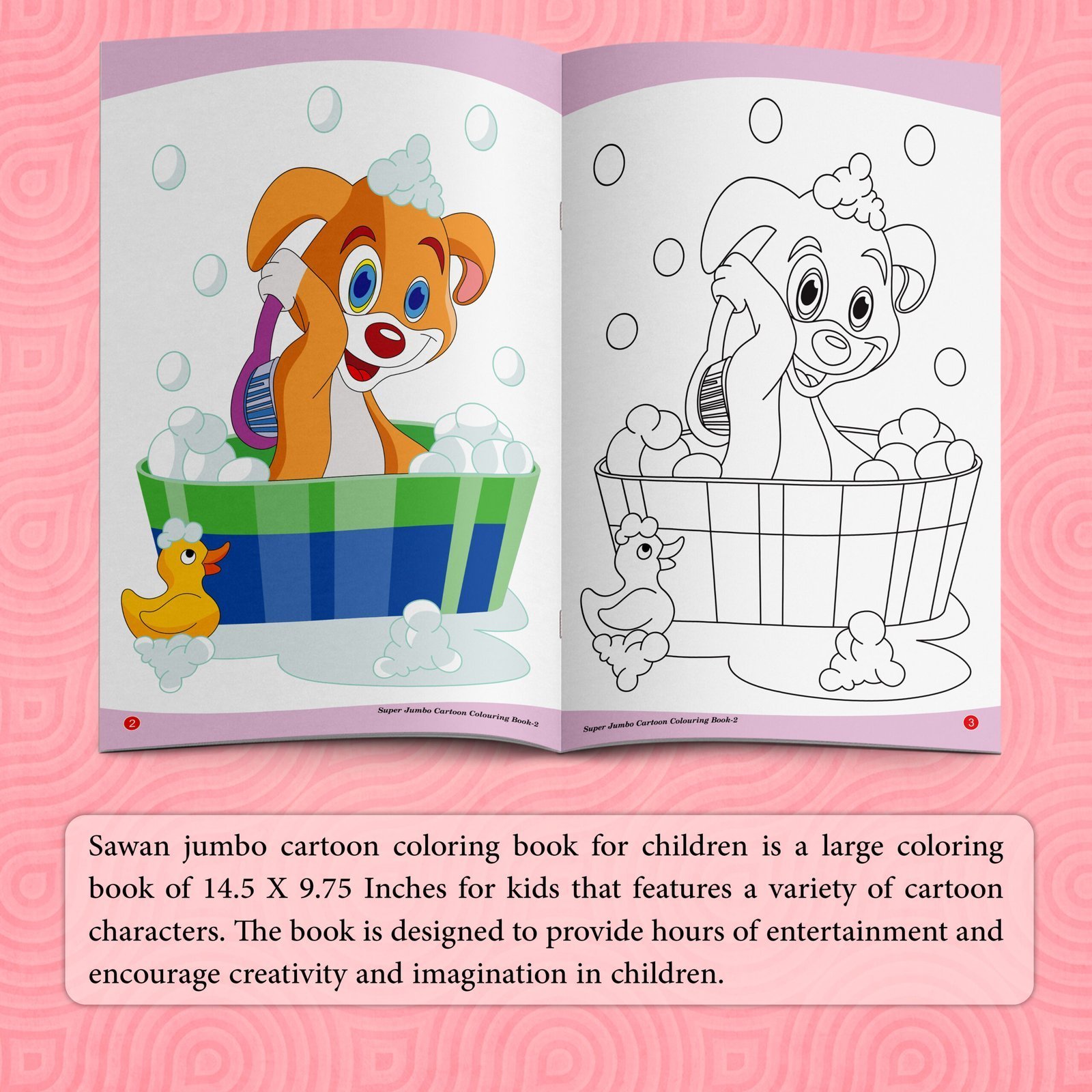 Super Jumbo Cartoon Colouring Book-2 | Super Jumbo Colouring Book - Image 3