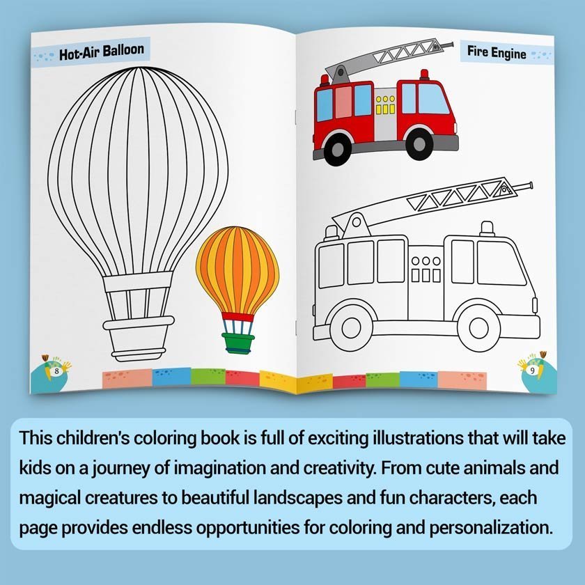 Vehicles Colouring Book | Colouring Books For children | Kids Colouring Book - Image 7