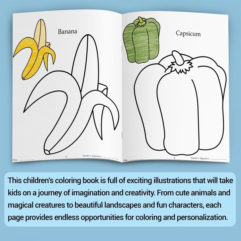 Fruits & Vegetables | '0' Level Colouring Books | Kids Colouring Books - Image 4