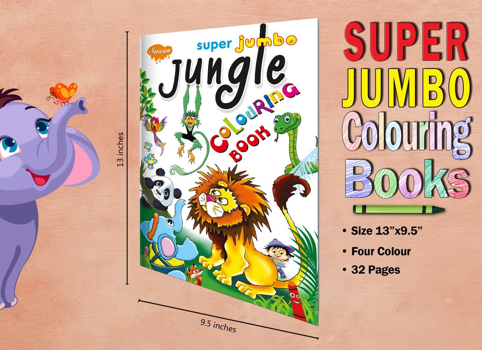 Super Jumbo Jungle Colouring Book | Super Jumbo Colouring Book - Image 7