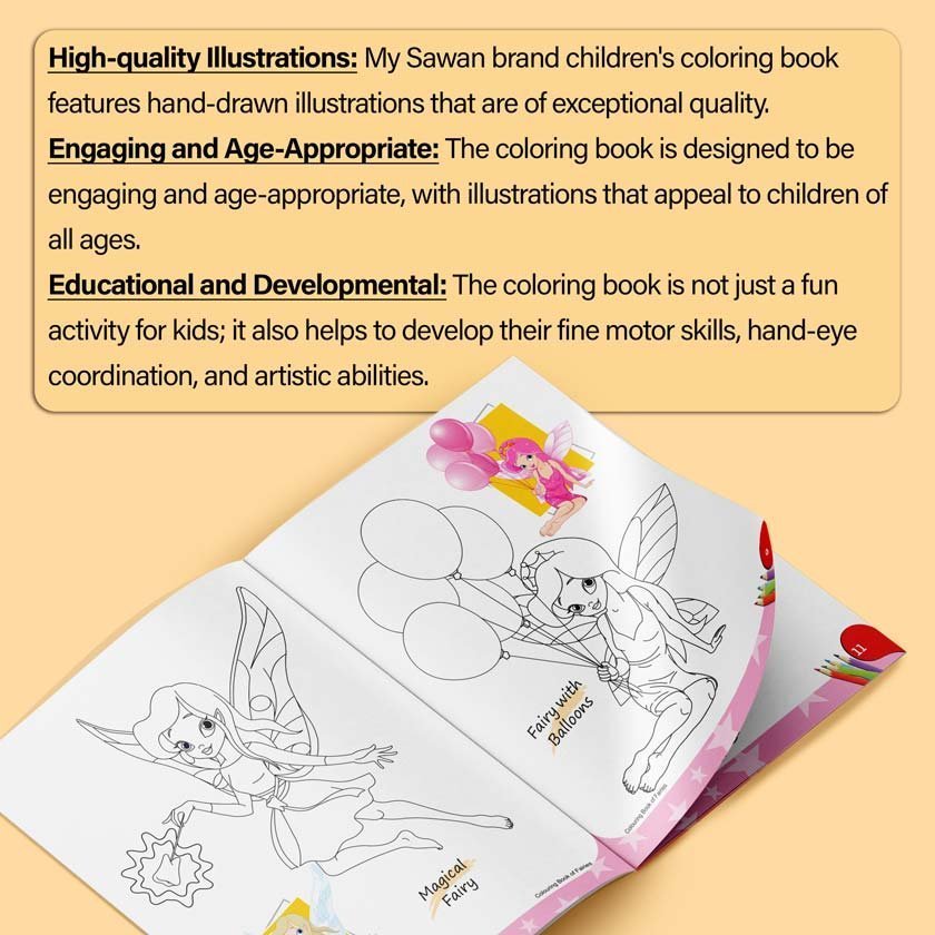 Colouring Book of Fairies | Colouring Books For Children | Kids Colouring Book - Image 3