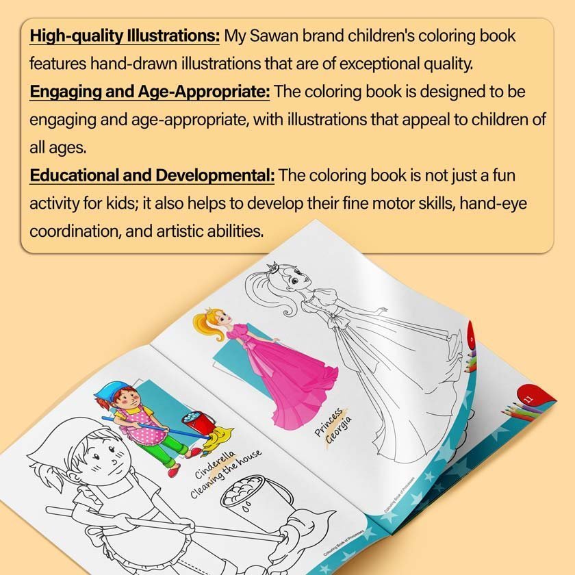 Colouring Book of Princesses | Colouring Books For Children | Kids Colouring Book - Image 8
