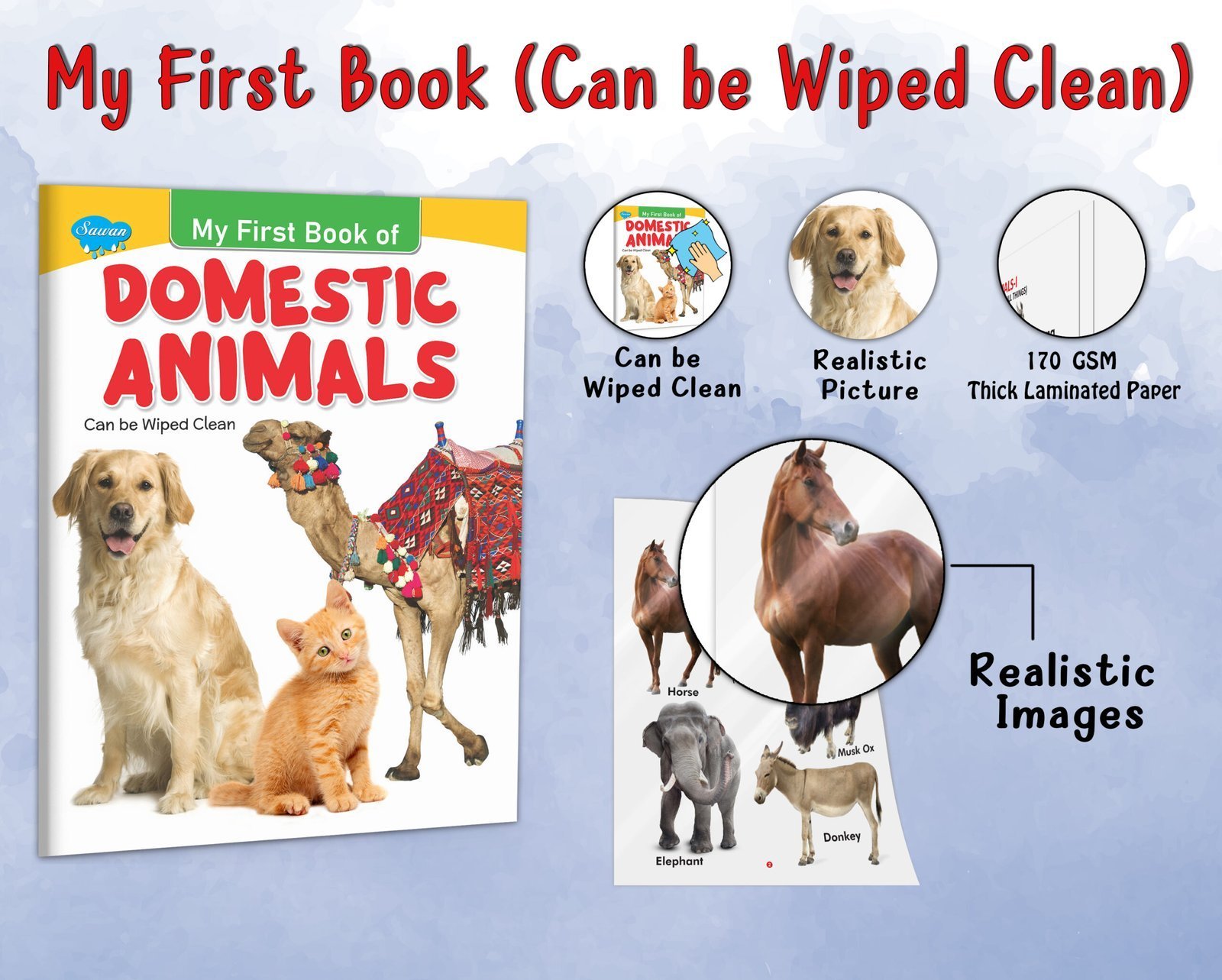 My First Book of Domestic Animals | My First Book (Can be Wiped Clean) - Image 5