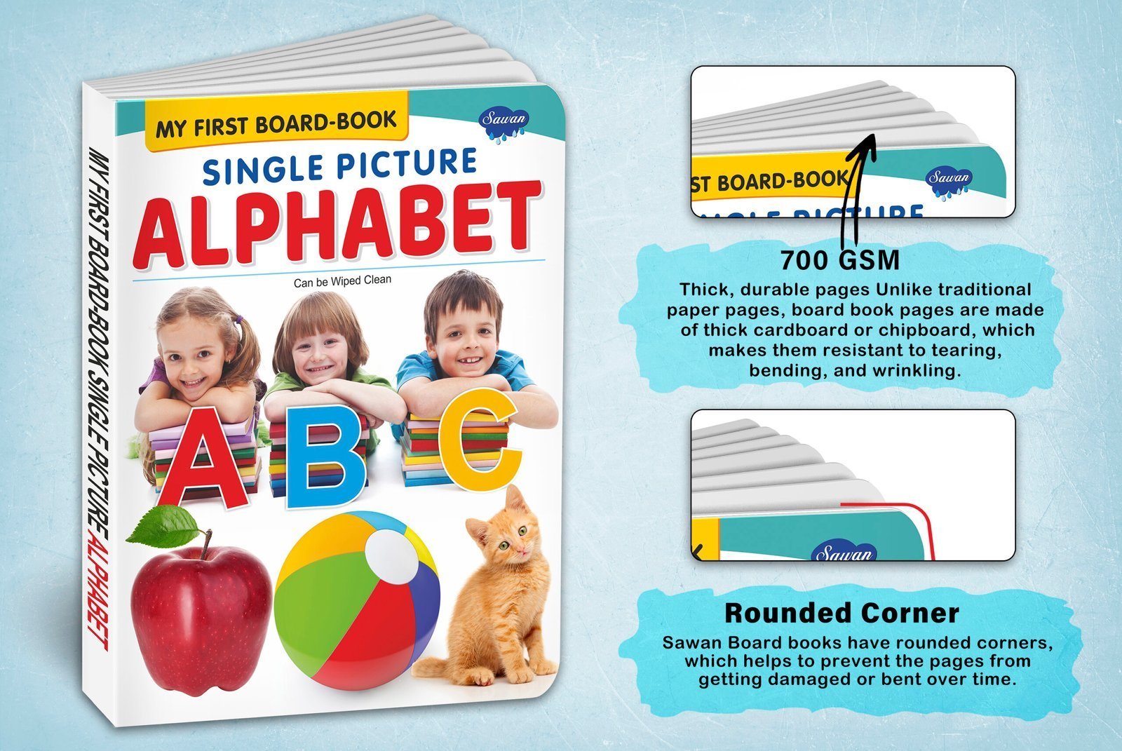 Single Pictures : Alphabet | My First Board-Book | Early Learning Picture Book - Image 4