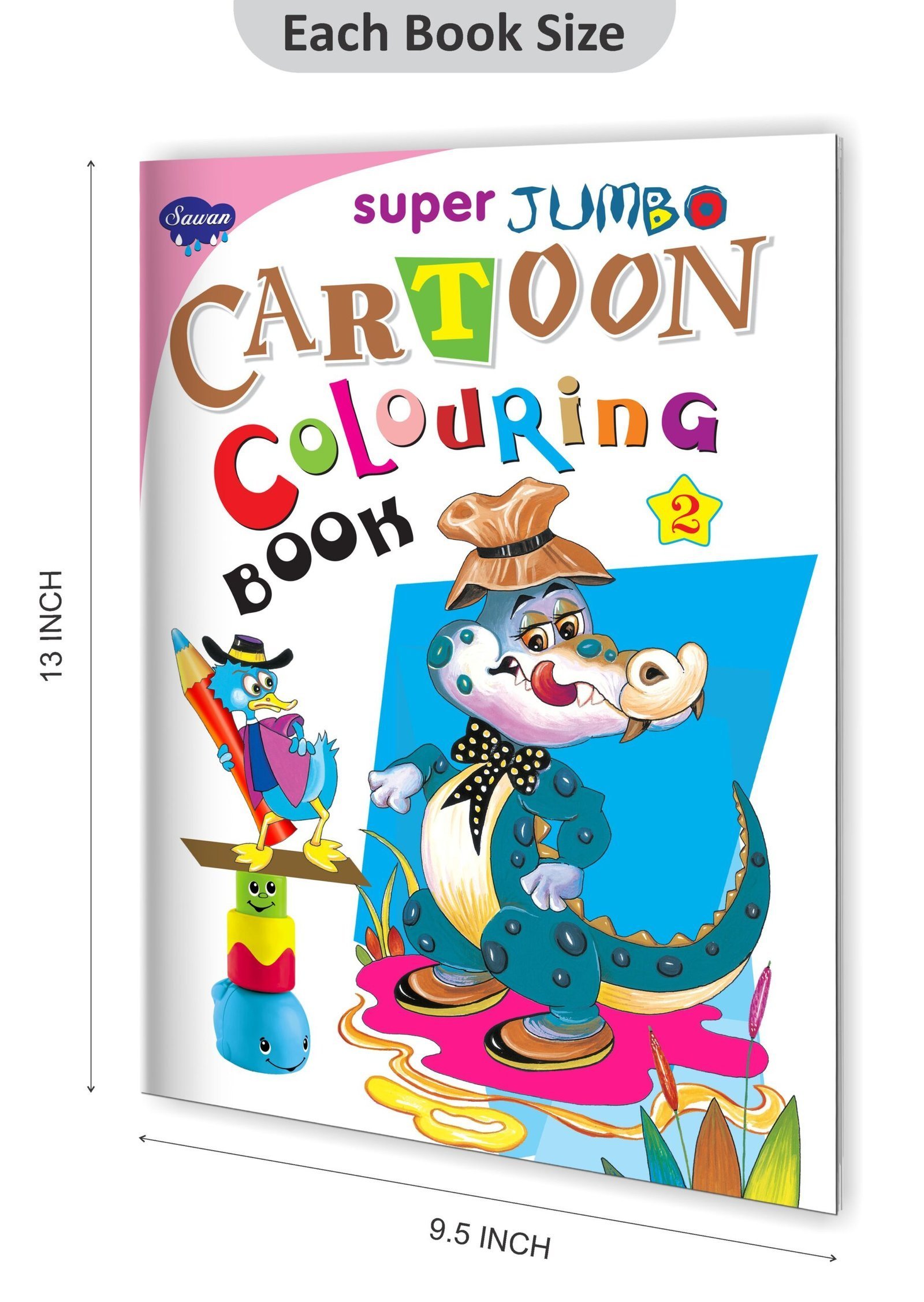 Super Jumbo Cartoon Colouring Book-2 | Super Jumbo Colouring Book - Image 2
