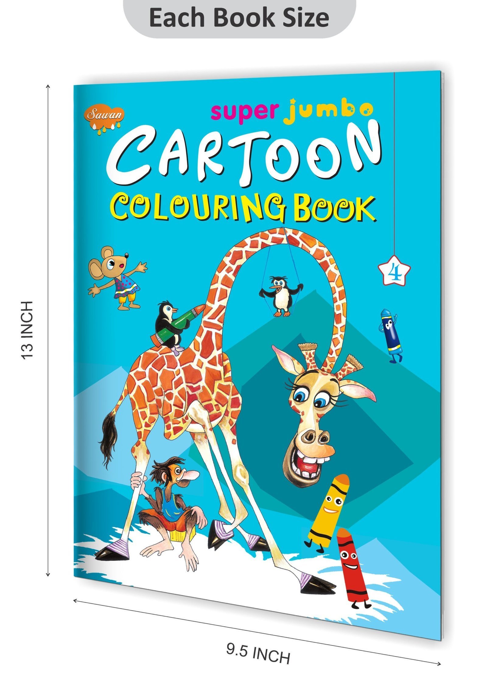 Super Jumbo Cartoon Colouring Book-4 | Super Jumbo Colouring Book - Image 2