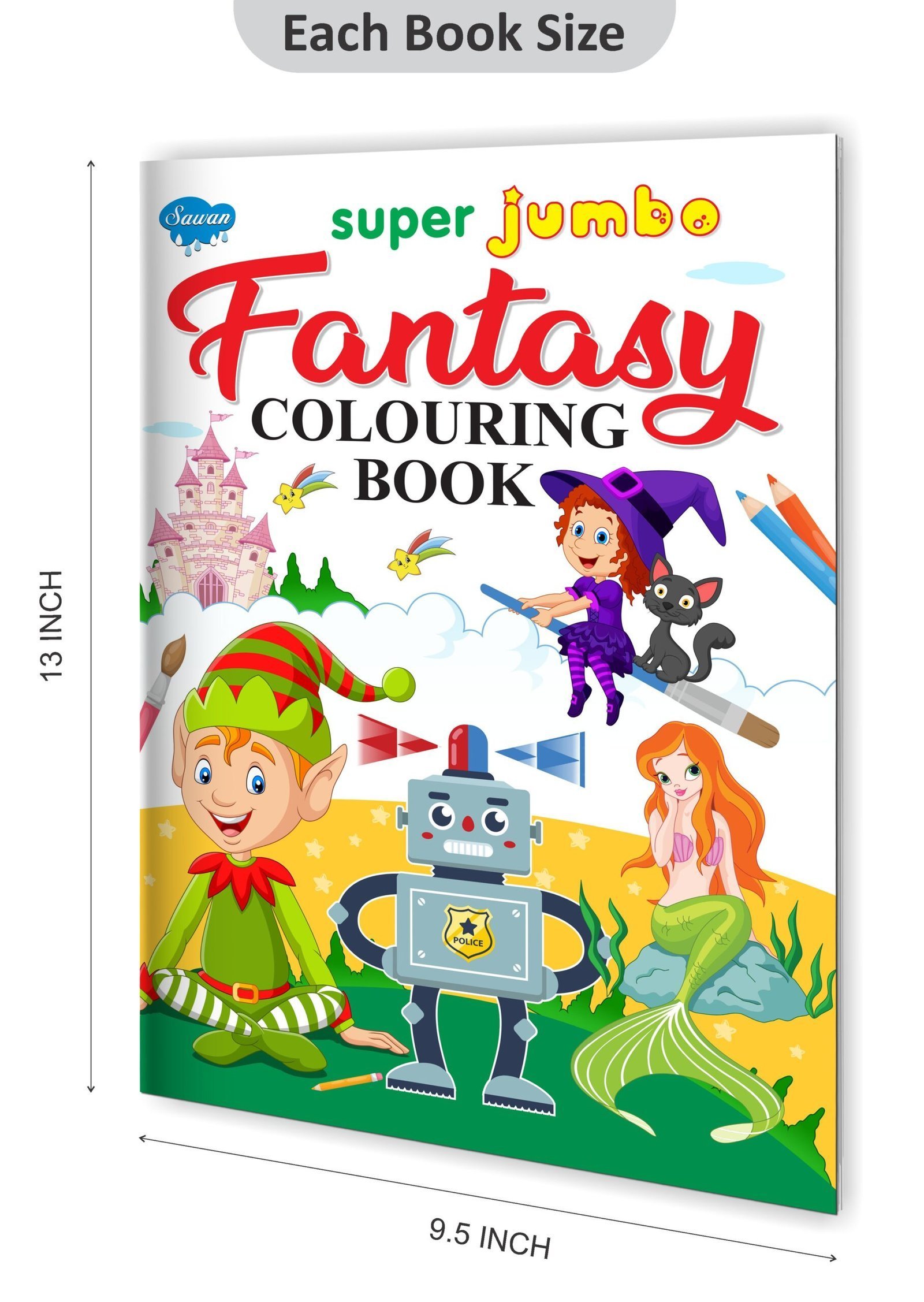 Super Jumbo Fantasy Colouring Book | Super Jumbo Colouring Book - Image 2