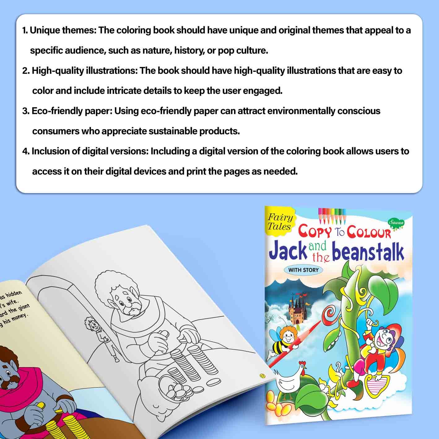 Fairy Tales Copy to Colour: Jack and the Beanstalk - Image 6