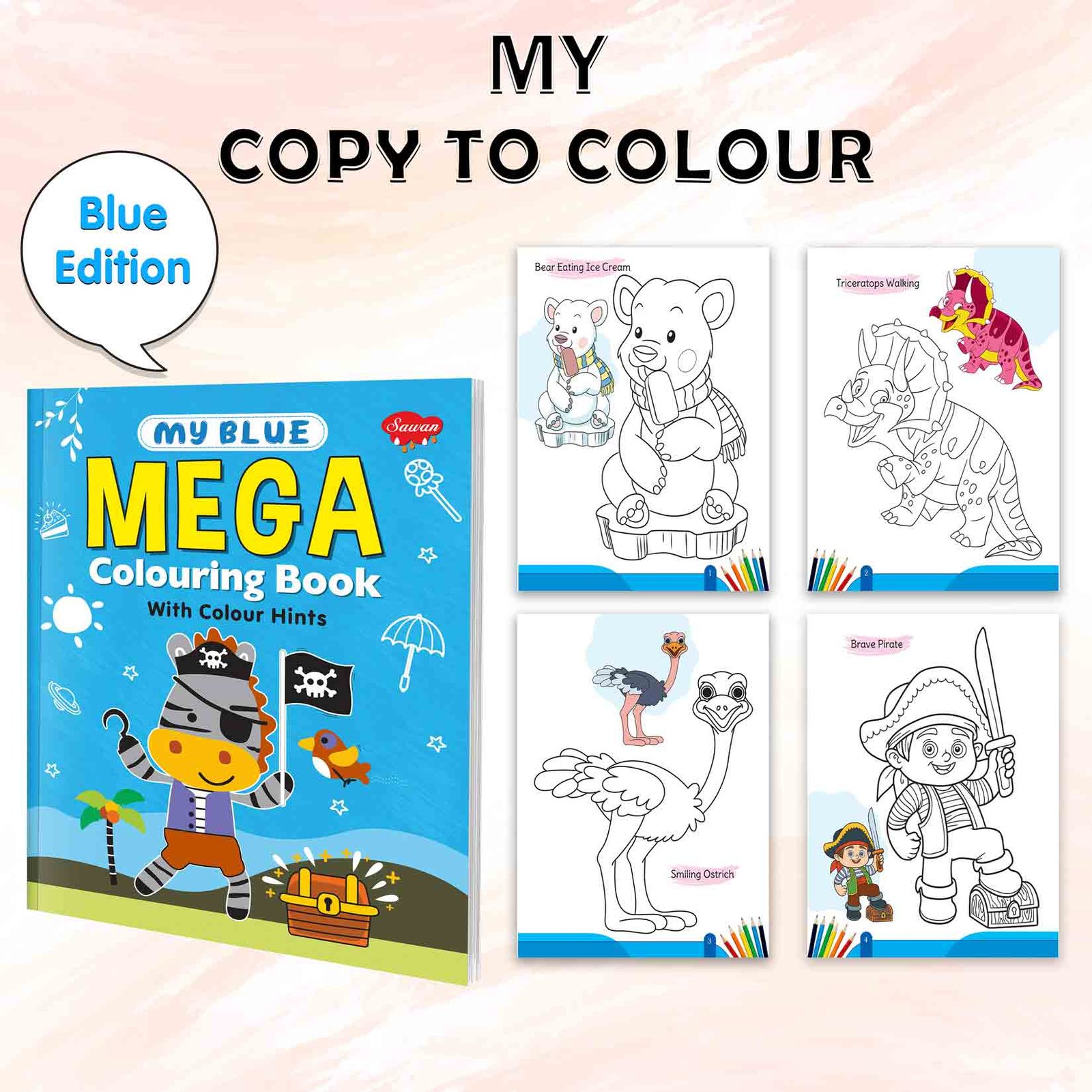 My Blue Mega Colouring Book - Image 7