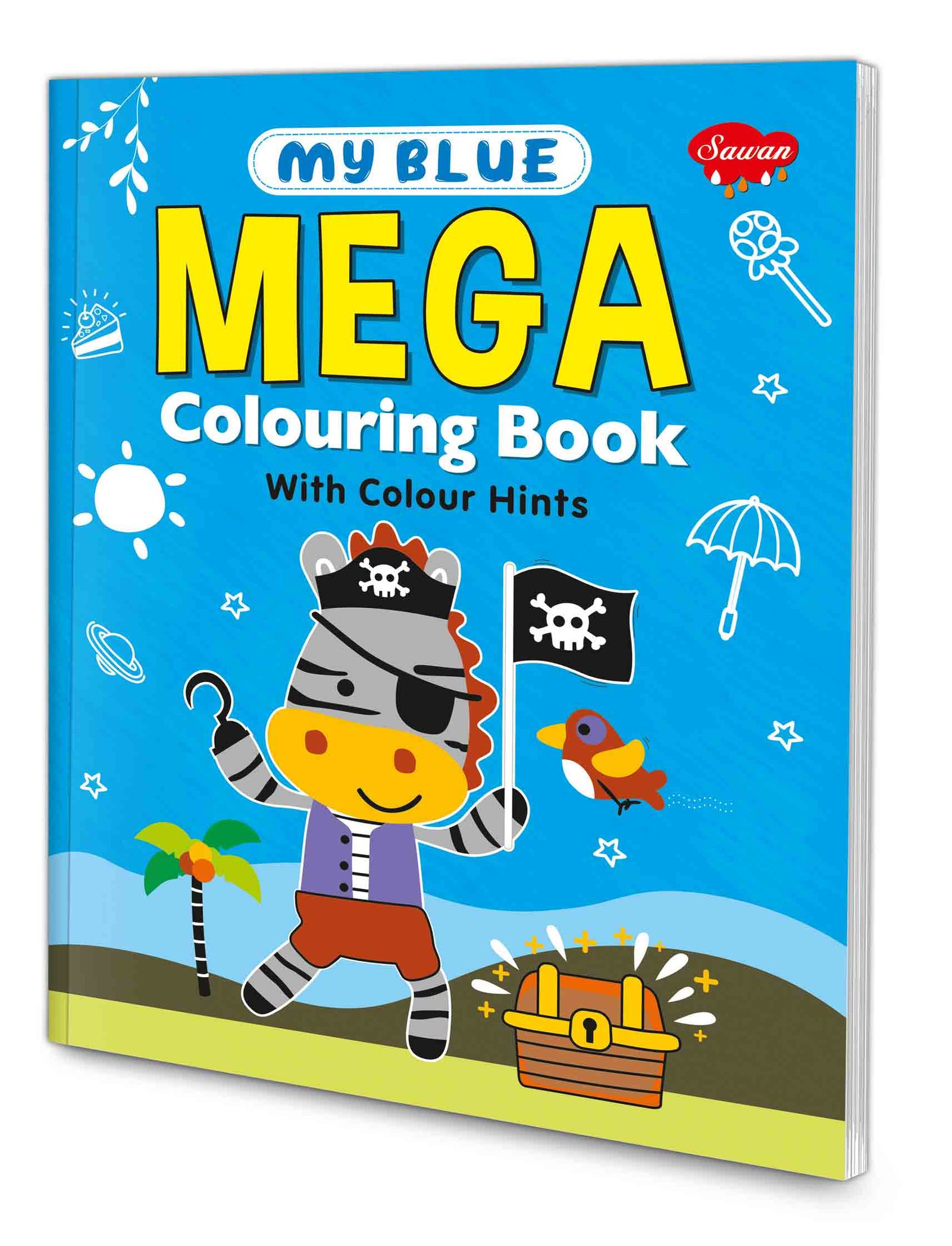 Blue Mega Colouring Book Colouring Pages for Kids Kids Colouring Activities Fun Art for Kids Colouring Book for Children Creative Drawing Book