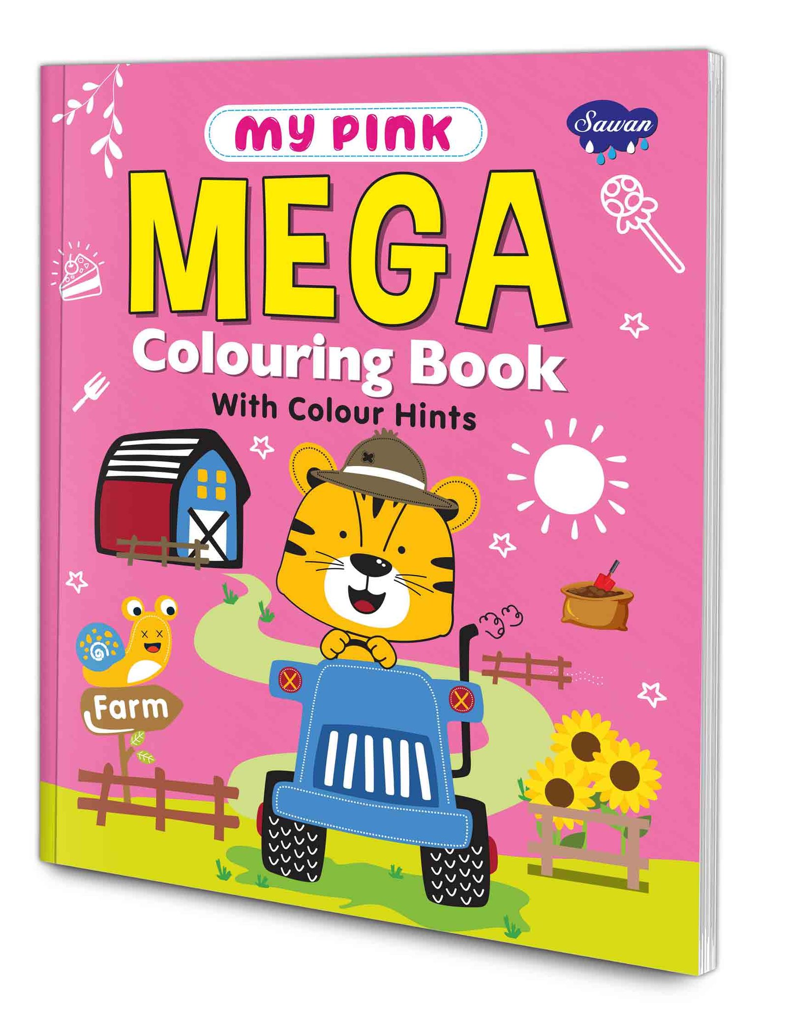 Pink Mega Colouring Book Colouring Pages for Kids Creative Colouring Book Big Colouring Book Colouring Book for Children Creative Drawing Book